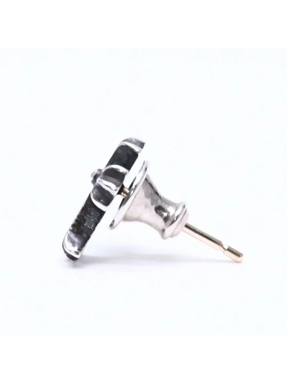 Chrome Hearts Single Earrings CH Crossfat Stud Silver 925 Sterling